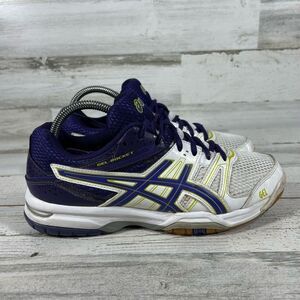 Asics Gel Rocket 7 Womens Lace-Up Multisport‎ Blue White Running Shoes Size 8.5